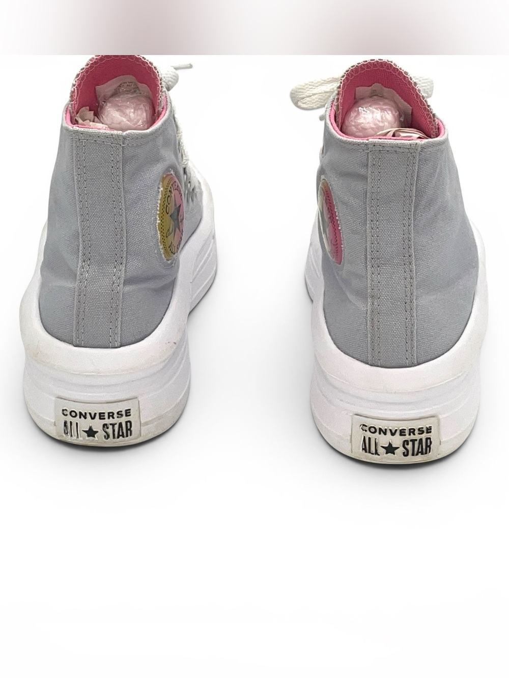Converse Chuck Taylor Move High Top Platform Gray Pink Kids Size 4 - Picture 5 of 7